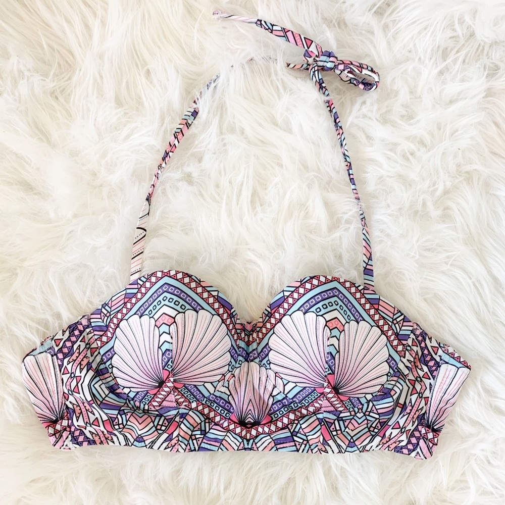 ModCloth High Dive Shell Bikini Swim Top Sz M